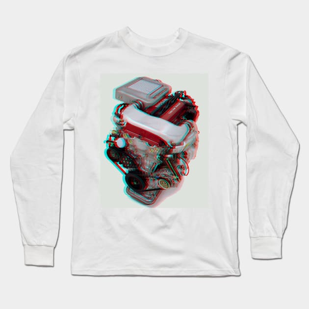 Nissan SR20DET Engine Long Sleeve T-Shirt by InLieuOfFlowers